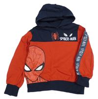 Červeno-tmavomodrá mikina so Spider-manem a pruhom a kapucňou zn. C&A
