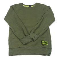 Khaki rebrovaná mikina s nášivkou Y.F.K.