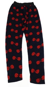 Tmavomodré thermo legíny s mašľami