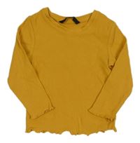 Hořčicové žebrované triko George