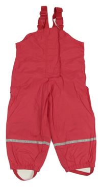 Jahodové šusťákové nepromokavé laclové kalhoty impidimpi