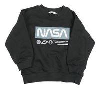 Čierna mikina s nápisem - NASA a planetami H&M