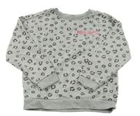 Sivo-čierna vzorovaná melírovaná mikina s nápisom PRIMARK