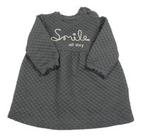 Tmavosivé prešívané teplákové teplákové šaty s nápismi George