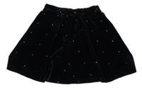 Čierno-zlatá bodkovaná á zamatová sukňa name it.