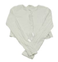 Bílé žebrované perforované propínací bolérko H&M