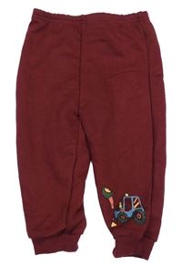 Vínové tepláky s bágrom Cozy Pixies