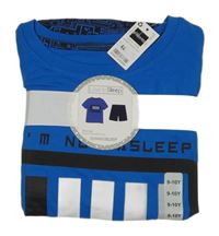 Nové - modro-černé pyžamo s nápisy a vzorem St. Bernard