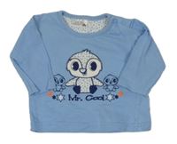 Modré tričko s tučňáčky Ergee