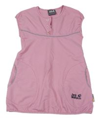 Ružové kockované outdoorové šaty Jack Wolfskin