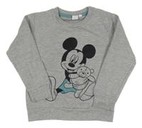 Šedá melírovaná mikina s Mickey Disney