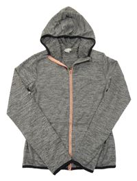 Sivá melírovaná prepínaci športová mikina s kapucňou H&M