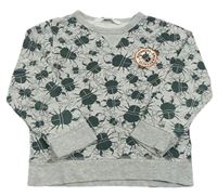 Sivá melírovaná mikina s brouky H&M