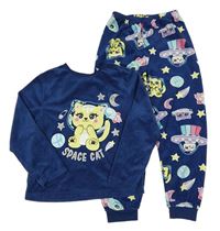 Tmavomodré pyžamo s kočkami Primark