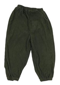 Khaki rebrované nohavice Shein