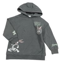 Tmavosivá mikina s Looney Tunes a kapucňou Primark