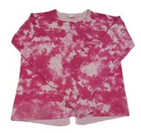 Fuchsiovo-ružový batikovaný ľahký sveter zn. Next