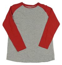 Šedo-červené triko Primark