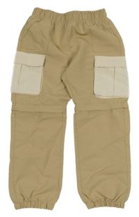 Pískové šusťákové cargo kalhoty s odepínacími nohavicemi Kiki&Koko