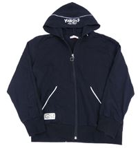 Tmavomodrá prepínaci mikina s kapucňou