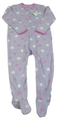 Nové - Lila fleecový overal s hvězdami Primark