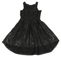 Černé vzorované třpytivé šaty H&M