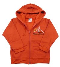 Červená prepínaci mikina s výšivkou a kapucňou