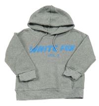 Sivá melírovaná mikina s nápisom a kapucňou