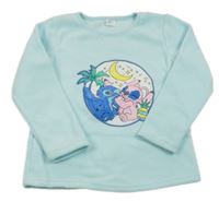 Svetlomodrá fleecová mikina so Stitchem a Angel Disney