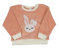 Ružová plyšová mikina s králikom