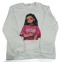 Biela mikina s dívkou