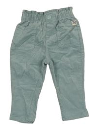 Světlezelené manšestrové kalhoty Manor