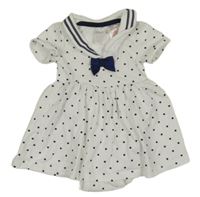 Bílé puntíkaté šaty s mašlí a všitým body H&M