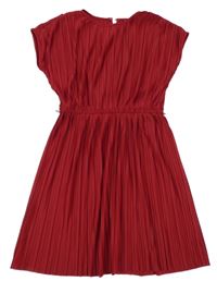 Tmavočervené plisované šaty