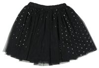 Čierna tylová sukňa s hviezdami