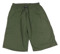 Khaki teplákové kraťasy