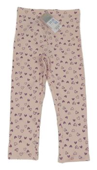 Nové - Světlerůžové legíny se srdíčky Primark