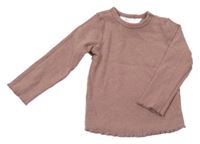 Staroružové rebrované tričko H&M