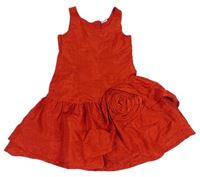 Červené slávnostné šaty s 3D květem Next