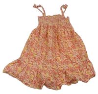 Červeno-žluté květované lehké šaty Primark