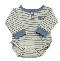 Bielo-modré pruhované rebrované body s vreckom