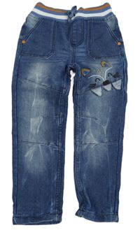 Modré rifle s úpletovým pasem a čumákem 