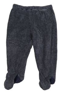 Tmavomodro-šedé pruhované sametové polodupky M&S