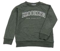 Tmavozelená melírovaná mikina s nápisom Name it