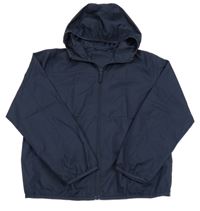 Tmavomodrá ľahká šušťáková bunda s kapucňou UNIQLO