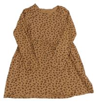 Hnedé leopardí bavlnené šaty