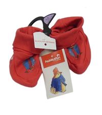 Nové - červené bavlněné capáčky s Paddingtonem 