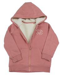 Růžová zateplená propínací mikina s kapucí George