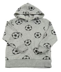 Sivá melírovaná mikina s loptami a kapucňou H&M