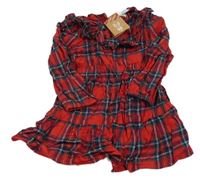 Nové - červeno-tmavomodro-zelené kostkované šaty Primark